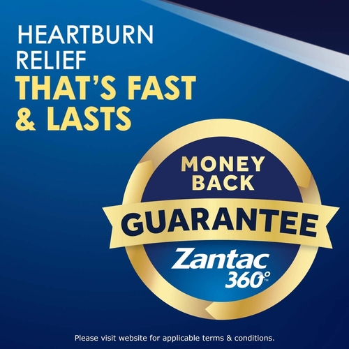MON1230702BT - Sanofi Pasteur - Antacid Zantac 360&deg;&reg; Maximum Strength 20 mg Strength Tablet 50 per Bottle