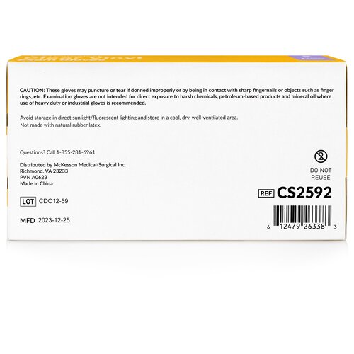 MON1230907CS - CareStock - CareStock Exam Glove, NonSterile, Vinyl, Standard Cuff Length, Smooth, Clear, Not Rated, Small, 1000/CS