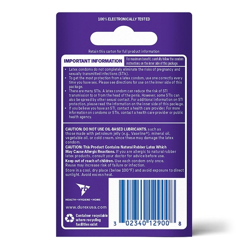 MON1231246BX - Reckitt Benckiser - Durex Lubricated X-Sensitive Condoms