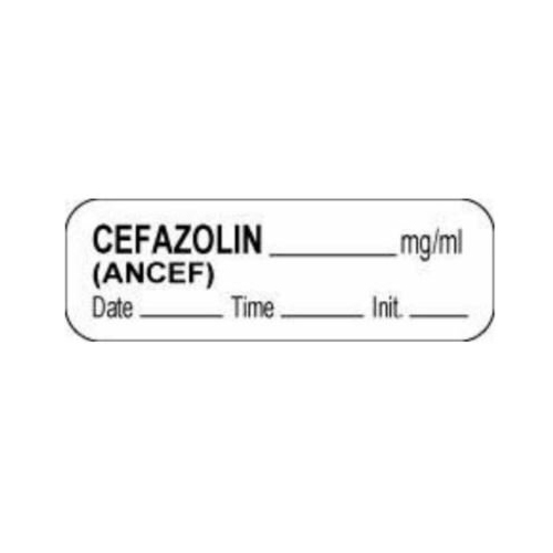 MON1231480RL - PDC Healthcare - PDC Healthcare Drug Label pdc Anesthesia Label Cefazolin_mg/ml Date_time_Int_ White 1/2 X 1-1/2 Inch