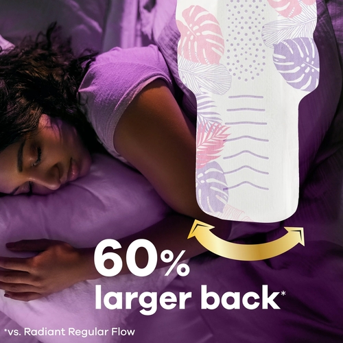 MON1231746BX - Procter & Gamble - Feminine Pad Always&reg; Radiant with FlexFoam Overnight / With Wings Heavy Absorbency