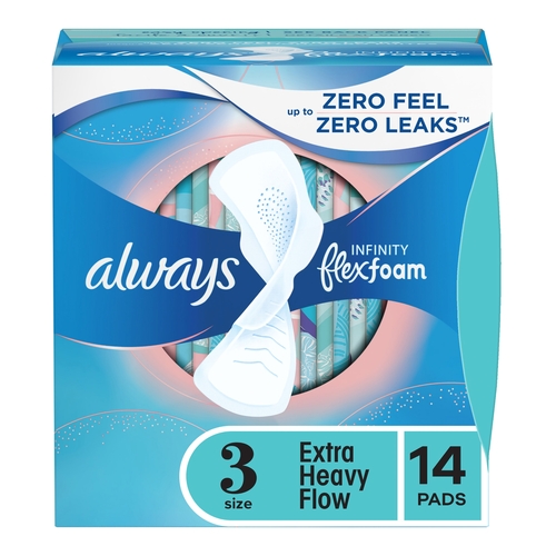 MON1231749BX - Procter & Gamble - Feminine Pad Always&reg; Infinity FlexFoam Extra Heavy Flow WIth Wings Heavy Absorbency