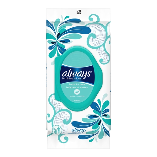 MON1231751PK - Procter & Gamble - Personal Wipe Always&reg; Refresh Soft Pack Calendula Extract / Hyaluronic Acid Fresh Scent 32 Count