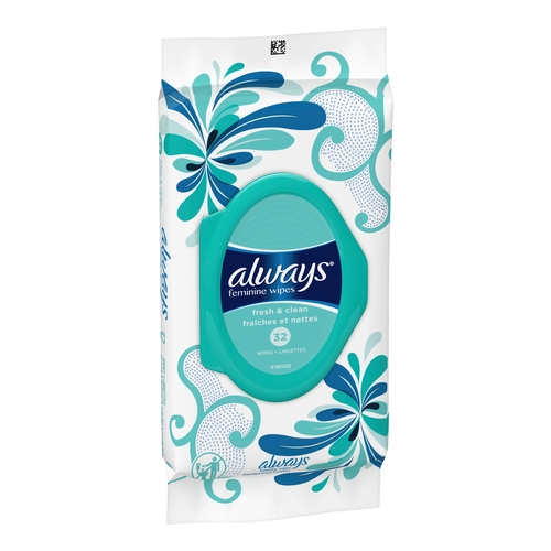 MON1231751PK - Procter & Gamble - Personal Wipe Always&reg; Refresh Soft Pack Calendula Extract / Hyaluronic Acid Fresh Scent 32 Count