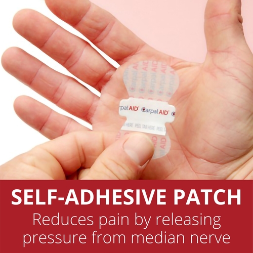 MON1233604CS - Carpal AID LLC - Carpal AID LLC Carpal AID Patch Hand-Based Carpal Tunnel Support, Plastic, Left or Right Hand, Clear, One Size Fits Most (6/PK, 48 PKS/CS)