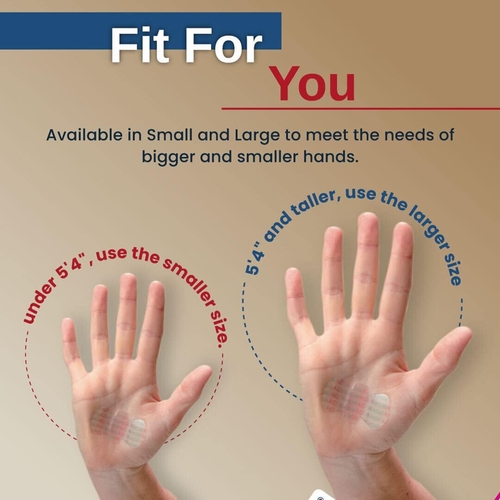 MON1233610CS - Carpal AID LLC - Carpal AID LLC Carpal AID Patch Hand-Based Carpal Tunnel Support, Plastic, Left or Right Hand, Clear, Large, 20/PK, 48PK/CS
