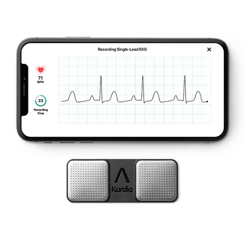 MON1233885CS - AliveCor - AliveCor KardiaMobile&reg; Electrocardiograph 1 Lead USB Connection Smart Phone Display Resting, 24 PK/CS