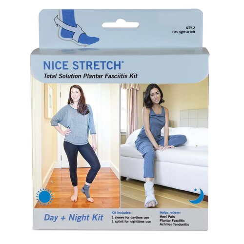 MON1234362EA - Brown Medical - Brown Medical Plantar Fasciitis Support Kit Nice Stretch&reg; Total Solution Plantar Fasciitis Relief Kit Small / Medium Hook and Loop Closure / Pull-On Sleeve: Male 5 and Under / Female 6 and Under Splint: One Siz