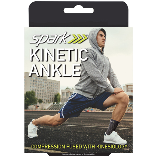 MON1234373EA - Brown Medical - Brown Medical Ankle Support Spark Kinetic Large Pull-On Left or Right Foot, 1 Each