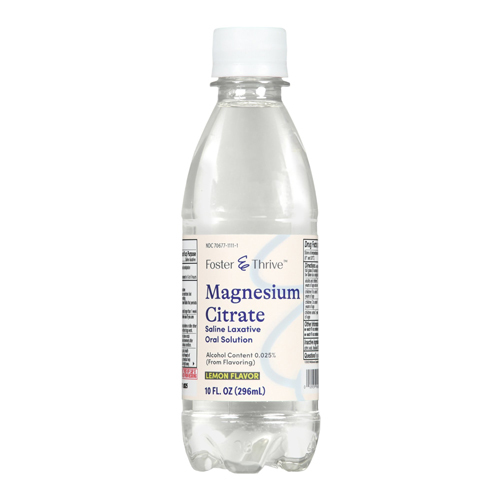 MON1235088EA - McKesson - Laxative Foster & Thrive Lemon Flavor Liquid 10 oz. Magnesium Citrate, 1 Each