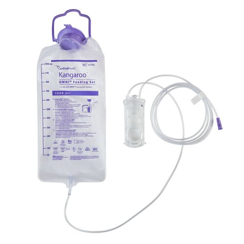 MON1236899CS - Cardinal Health - Cardinal Health Kangaroo OMNI Enteral Feeding Pump Bag Set 1000 mL, NonSterile, 30/CS