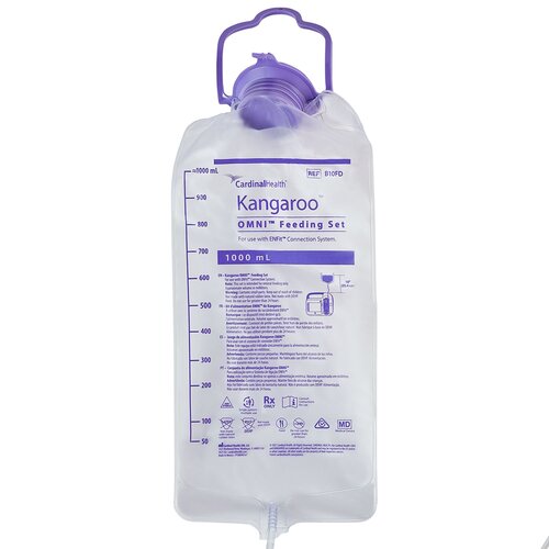 MON1236899CS - Cardinal Health - Cardinal Health Kangaroo OMNI Enteral Feeding Pump Bag Set 1000 mL, NonSterile, 30/CS
