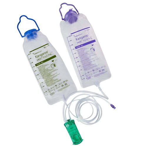 MON1236907CS - Cardinal - Cardinal Enteral Feeding Pump Flush Bag Set Kangaroo OMNI ENtelliSet 1000 mL NonSterile