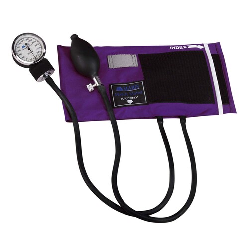 MON1237839EA - Mabis Healthcare - Mabis Healthcare Aneroid Sphygmomanometer with Cuff Mabis Nylon Cuff Palm Aneroid