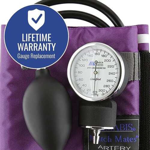 MON1237839EA - Mabis Healthcare - Mabis Healthcare Aneroid Sphygmomanometer with Cuff Mabis Nylon Cuff Palm Aneroid