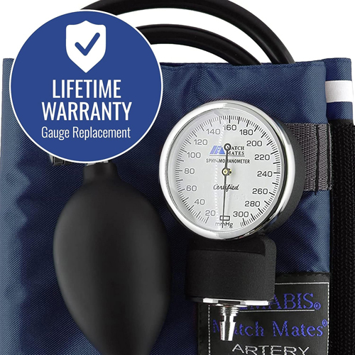 MON1237840EA - Mabis Healthcare - Aneroid Sphygmomanometer with Cuff Mabis Nylon Cuff Palm Aneroid, 1 Each