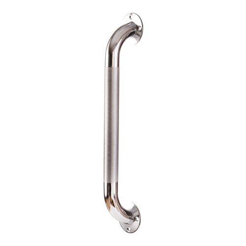 MON1237867EA - Mabis Healthcare - Bathtub Grab Bar DMI Silver Knurled Steel, 1 Each