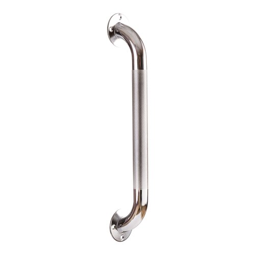 MON1237867EA - Mabis Healthcare - Bathtub Grab Bar DMI Silver Knurled Steel, 1 Each