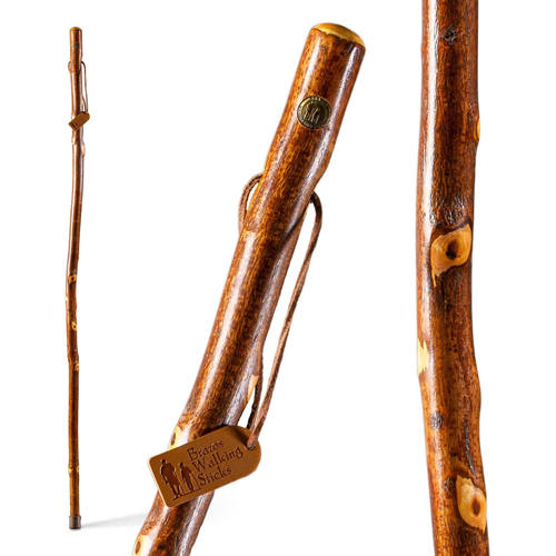 MON1237877EA - Mabis Healthcare - Walking Stick Brazos Free Form Wood 58 Inch Height Hawthorn, 1 Each