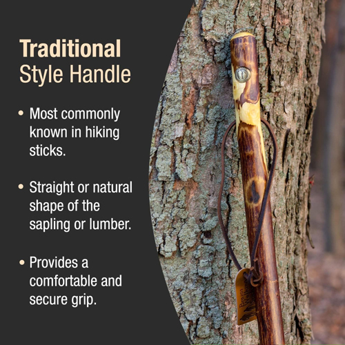MON1237877EA - Mabis Healthcare - Walking Stick Brazos Free Form Wood 58 Inch Height Hawthorn, 1 Each