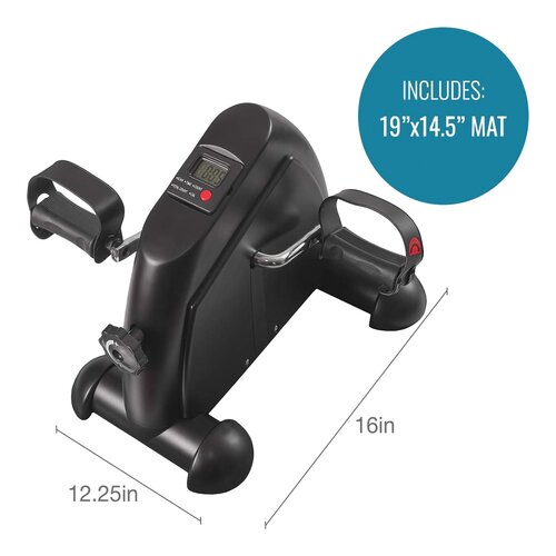MON1237893EA - Mabis Healthcare - Pedal Exerciser DMI Mini Bike Exerciser Portable Black, 1 Each
