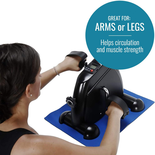 MON1237893EA - Mabis Healthcare - Pedal Exerciser DMI Mini Bike Exerciser Portable Black, 1 Each