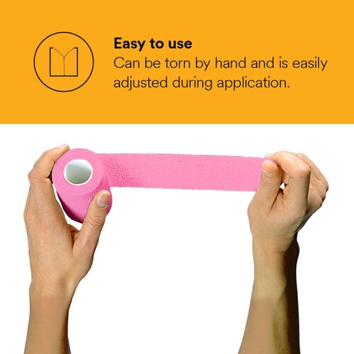 MON1238883CS - Solventum Corporation - Solventum Corporation Cohesive Bandage 3M&trade; Coban&trade; LF 2 Inch X 5 Yard Self-adherent Closure Pink NonSterile Standard Compression, 36/CS