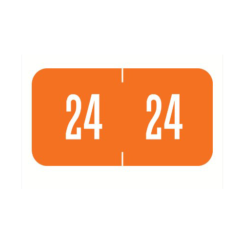 MON1241871RL - Tabbies - Tabbies Pre-Printed Label Tabbies Chart Tab Orange 24 24 White Date 3/4 X 1-1/2 Inch