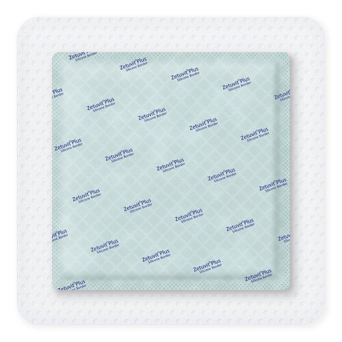 MON1242908EA - Hartmann - Hartmann Super Absorbent Dressing Zetuvit Plus Silicone Border Silicone Adhesive 7 X 7 Inch Square, 1 Each