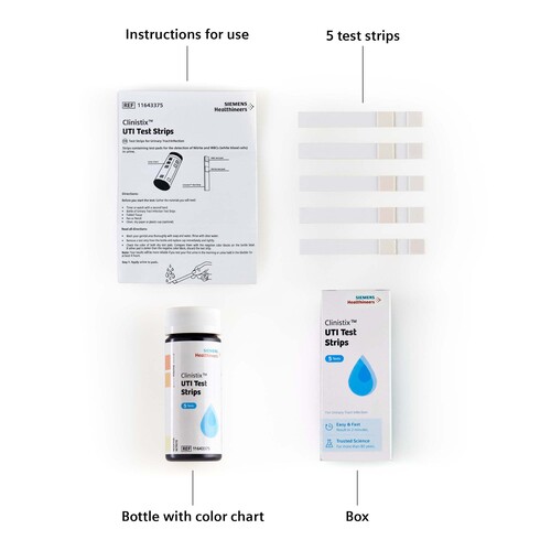 MON1244782CS - Siemens - Siemens Urinalysis Test Kit Clinistix Urinary Tract Infection Detection 5 Tests per Kit CLIA Waived