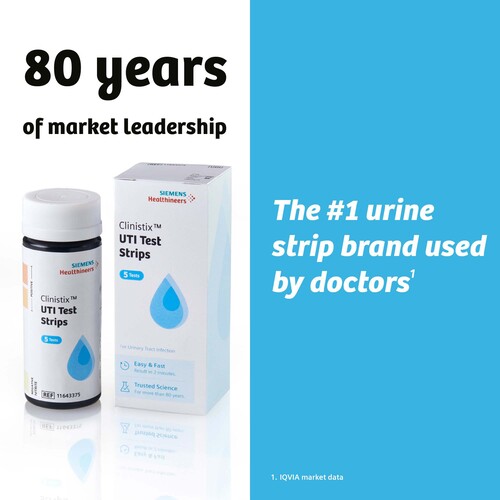 MON1244782CS - Siemens - Siemens Urinalysis Test Kit Clinistix Urinary Tract Infection Detection 5 Tests per Kit CLIA Waived