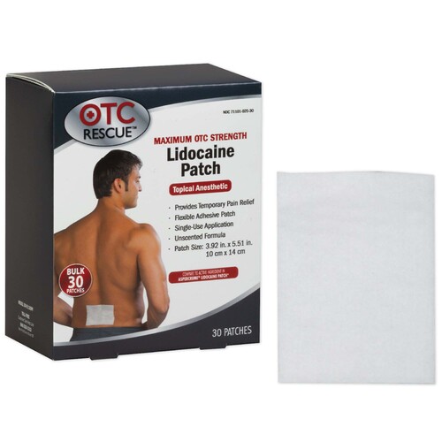 MON1244850CS - Veridian Healthcare LLC - Veridian Healthcare LLC Topical Pain Relief OTC RESCUE 4% Strength Lidocaine Patch 30 per Box, 8/CS