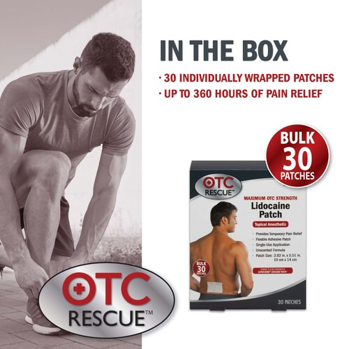 MON1244850CS - Veridian Healthcare LLC - Veridian Healthcare LLC Topical Pain Relief OTC RESCUE 4% Strength Lidocaine Patch 30 per Box, 8/CS