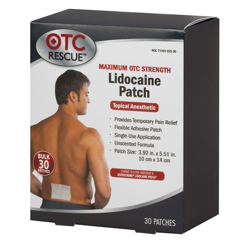 MON1244850CS - Veridian Healthcare LLC - Veridian Healthcare LLC Topical Pain Relief OTC RESCUE 4% Strength Lidocaine Patch 30 per Box, 8/CS