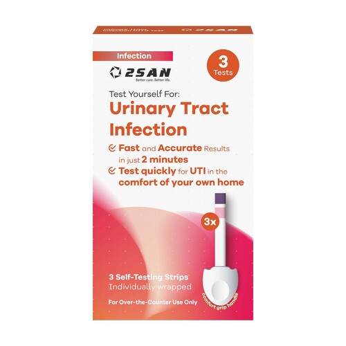 MON1254003KT - 2San - 2San Urinalysis Test Kit 2San Urinary Tract Infection Detection 3 Tests per Kit OTC