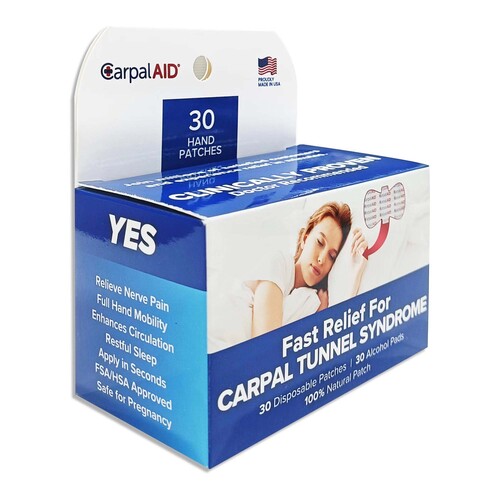 MON1254008PK - Carpal AID - Carpal AID Hand-Based Carpal Tunnel Support Carpal AID Patch Plastic Left or Right Hand Clear One Size Fits Most