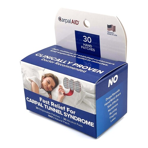 MON1254008PK - Carpal AID - Carpal AID Hand-Based Carpal Tunnel Support Carpal AID Patch Plastic Left or Right Hand Clear One Size Fits Most