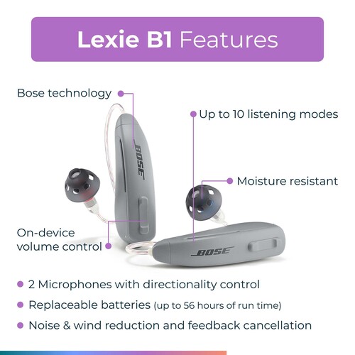 MON1256642EA - hearX USA - OTC Hearing Aid Lexie B1 Powered by Bose