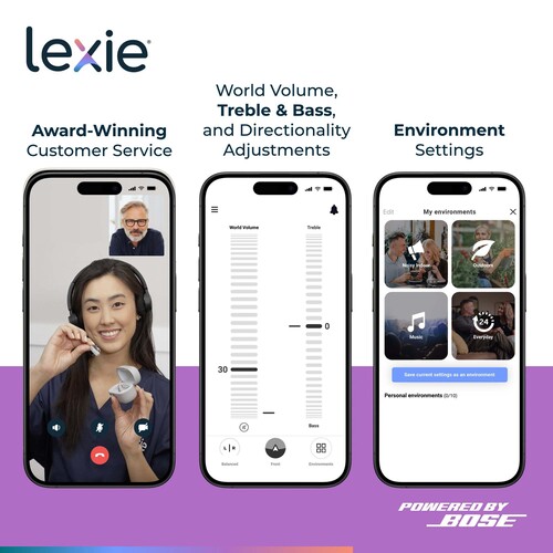 MON1256642EA - hearX USA - OTC Hearing Aid Lexie B1 Powered by Bose