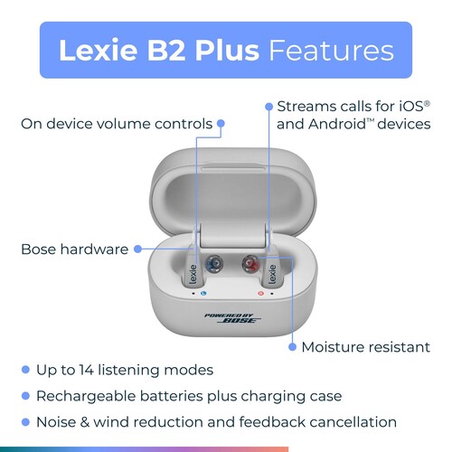 MON1256643CS - hearX USA - OTC Hearing Aid Lexie B2 Plus Powered by Bose