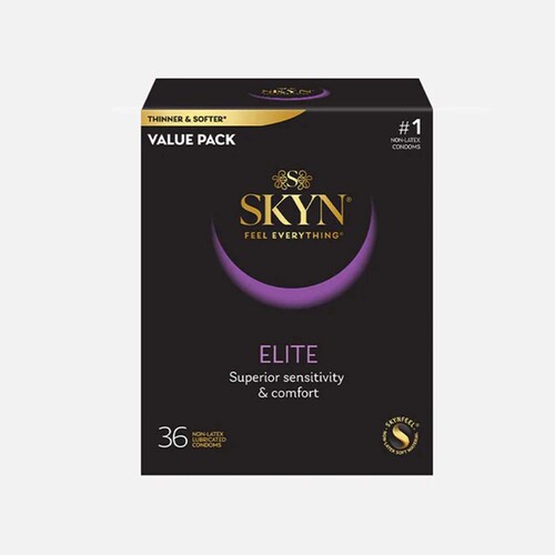 MON1256943CS - Sxwell USA - Sxwell USA Condom SKYN Elite Lubricated One Size Fits Most 36 Per Box