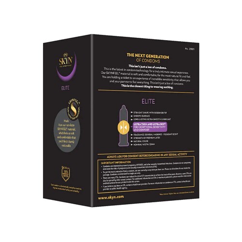 MON1256943CS - Sxwell USA - Sxwell USA Condom SKYN Elite Lubricated One Size Fits Most 36 Per Box