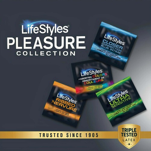 lubricants that can be used with condoms Lifestyles Pleasure Collection Condom Variety Pack 36/Box