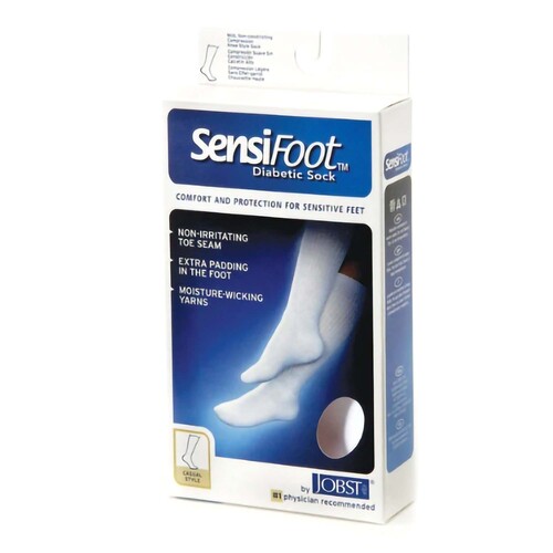 MON1257519PR - BSN Medical - BSN Medical Compression Stocking JOBST SensiFoot Diabetic Knee High Large White Closed Toe