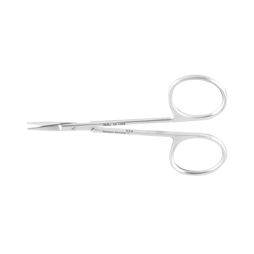 MON126221EA - Integra Lifesciences - Iris Scissors Miltex 4 Inch Length OR Grade German Stainless Steel NonSterile Finger Ring Handle Straight Blade Sharp Tip / Sharp Tip, 1/EA