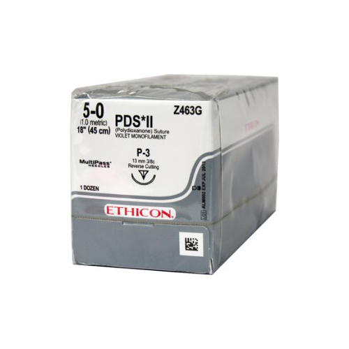 MON129409BX - J & J Healthcare Systems - Absorbable Suture with Needle PDS II Polydioxanone P-3 3/8 Circle Precision Reverse Cutting Needle Size 5 - 0 Monofilament, 12 per Box