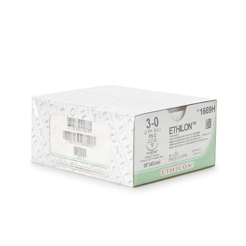 MON130320BX - J & J Healthcare Systems - suture with needle Ethilon Nonabsorbable Uncoated Black Suture Monofilament Nylon Size 3-0 18 Inch Suture 1-Needle Size 3 - 0 3/8 Circle Reverse Cutting Needle, 12/DZ, 3DZ/BX