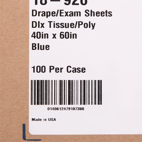 MON151556CS - McKesson - General Purpose Drape Physical Exam Drape 40 W X 60 L Inch NonSterile, 100/CS