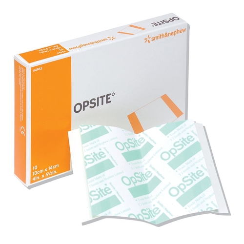 MON153412EA - Smith & Nephew - Smith & Nephew Transparent Film Dressing OpSite Rectangle 5-1/2" x 4" Sterile