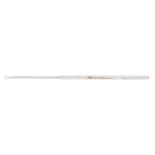 MON157486EA - Integra Lifesciences - Ear Curette Miltex&reg; Billeau 6-1/2 Inch Length Round Knurled Handle Size 2 Tip Flexible Oval Loop Tip